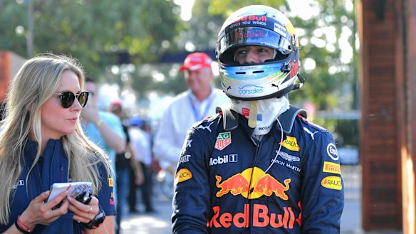 Daniel Ricciardo back in the pits.