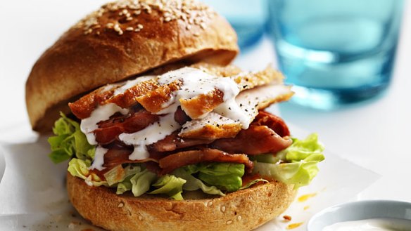 Roast chicken burger.