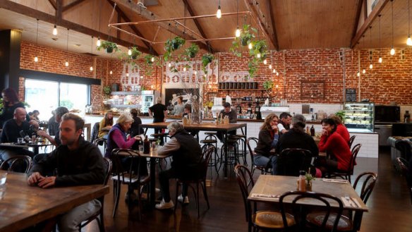 Industrial chic: inside The Baker's Wife cafe/bakery in Camberwell.
