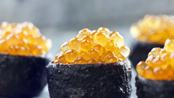Innovative: Faviken's wild trout roe in a crust of dried pig's blood.