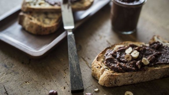 Addictive mix: Home-made Nutella on toast.