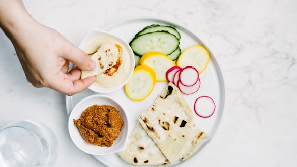 "Hummus is made from chickpeas, which are a great source of both fibre and protein to keep us fuller for longer." 
