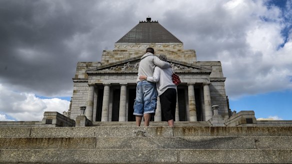 The Shrine of Remembrance in Melbourne in the lead up to Anzac Day.