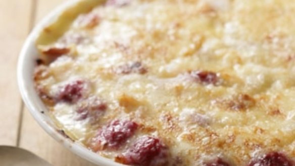 Raspberry gratin.