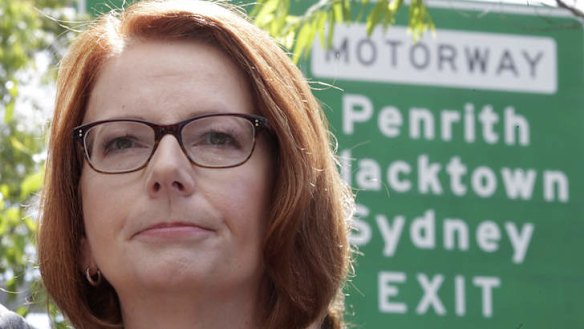 Hard to hear ... Julia Gillard.