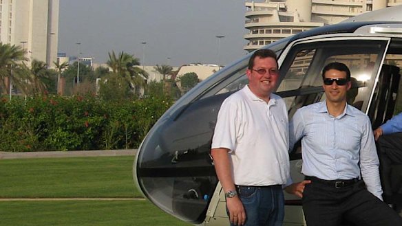 Flew together to the UAE ... Andrew Kelly, left, and Charif Kazal, pictured in Abu Dhabi.