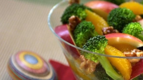 Broccoli and apple salad with orange vinaigrette