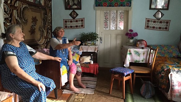 Two old women in Oporets live in this one-room hut.