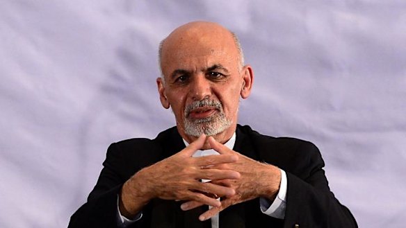 Afghan President-elect Ashraf Ghani speaks during a gathering in Kabul. 