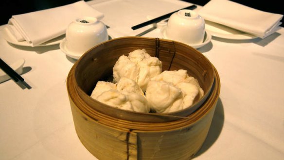 Steamed pork buns.