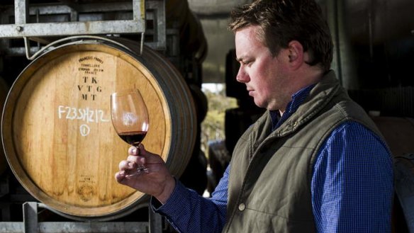 Gold: Nick O'Leary at his Bywong winery. His Nick O'Leary 2011 Shiraz has taken a gold at the NSW wine awards.