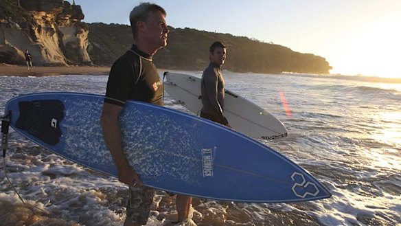 Manly is home: Mike Baird surfing at North Curl Curl.