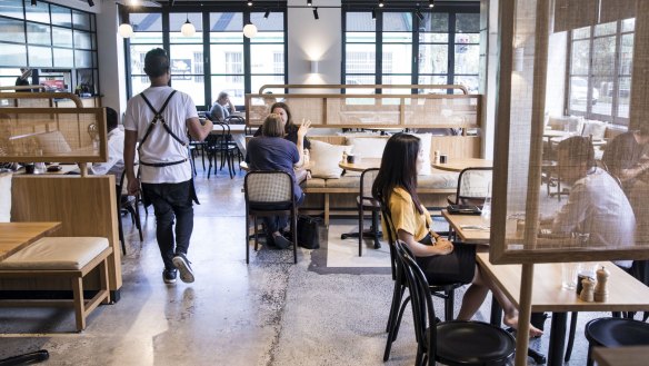 A former antiques centre is now a broad, blond expanse of wood, wicker, straw and granite.