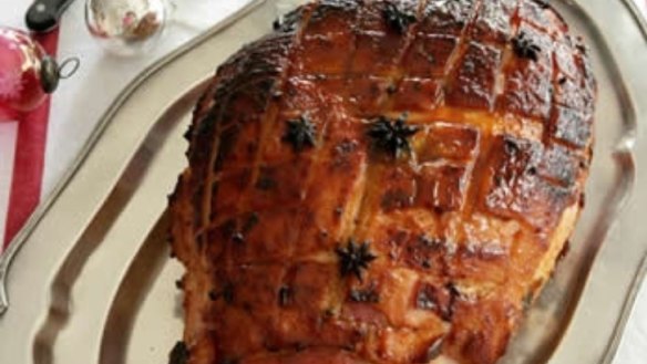 Orange and vanilla glazed ham