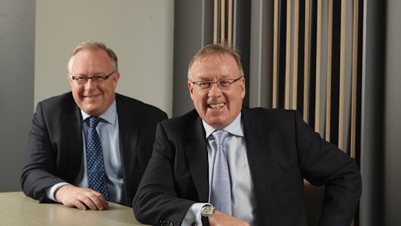 David Hornery (left) and Joseph Healy launch Judo in Melbourne on Tuesday. 