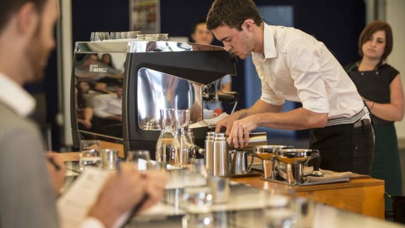 Competitor Matt Perger at the 2013 Australia Barista Finals.