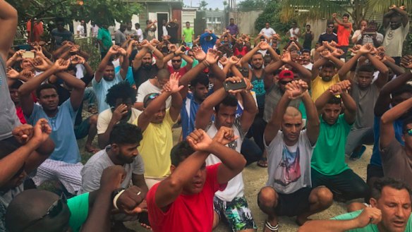 A Manus Island photo tweeted by Greens senator Nick McKim on October 31.  