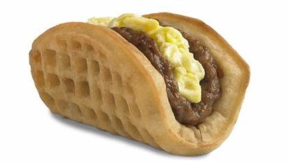 All 460 calories of the waffle taco.