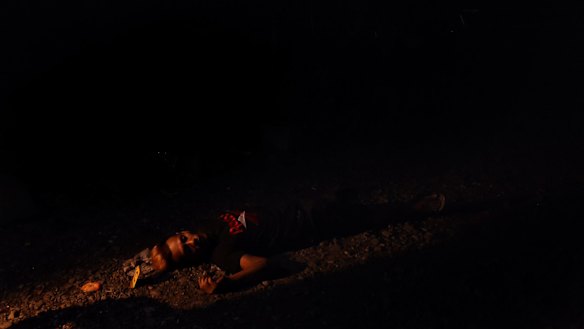 The body of one of the three men slain in a drug related killing in Caloocan, Manila, Philippines.