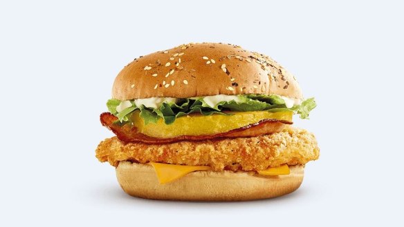 McDonald's Aussie Chicken 'N' Pineapple burger.