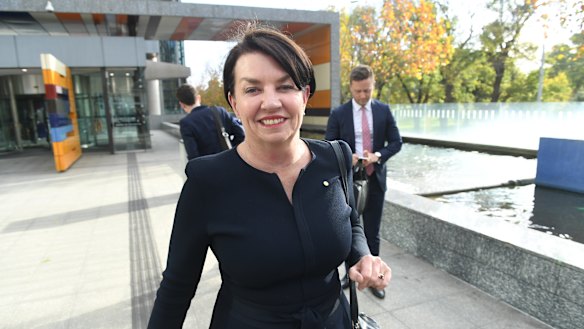 Anna Bligh, head of the Australian Banking Association, leaves the banking royal commission. 