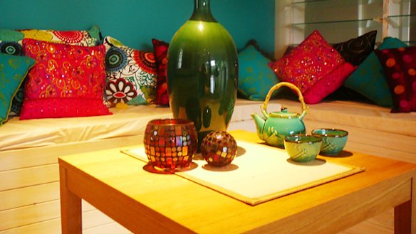 Minimalist pad ... turquoise walls, sleek lines and Balinese-inspired decor contribute to Waterlily's appeal.