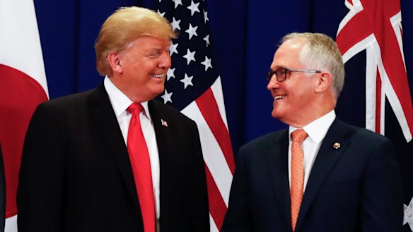 Malcolm Turnbull and Donald Trump at the ASEAN summit in Manila.