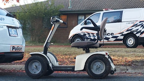 The 69-year-old man was using his mobility scooter to walk his dog along the chilly Rosebud foreshore about 6.15 Wednesday morning when the pair struck.