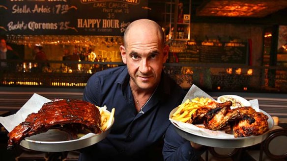 On parade: Gary Linz with ribs and chicken influenced by the original Oporto flavours.