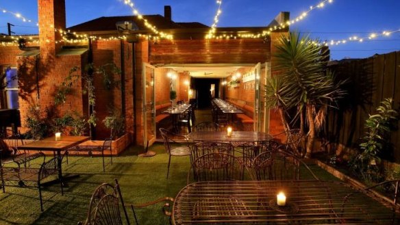 Fairy lights and smoked steaks: The outside area at Le Bon Ton, Collingwood.