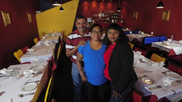 Parsu Ram, Daya Gounder and Mini Gaundar at Rama's Fijian Indian restaurant at the Pearce shops.