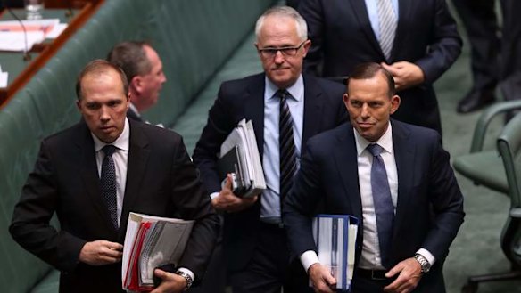 Prime Minister Tony Abbott at the conclusion of question time on Thursday. Photo: Andrew Meares