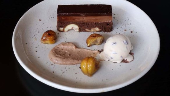 Go to dish: Chocolate and chestnut cake, creme fraiche.