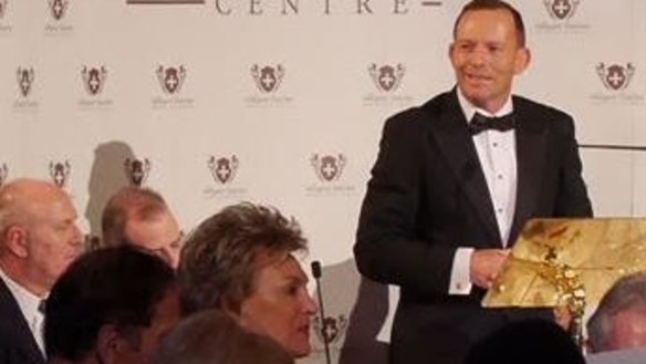 Tony Abbott delivering his speech.