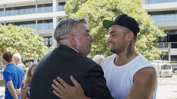 No cover-up: former Souths boss Shane Richardson and ex-captain John Sutton the day the former announced he was leaving the NRL premiers last month.