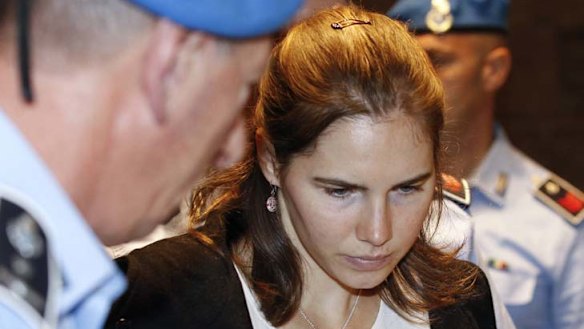 "She-devil" ... Amanada Knox arrives at court.