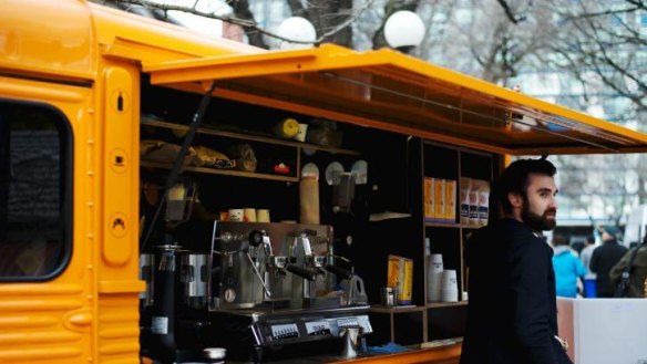 Eye-catching: Coffee Peddlr's Citroen H van.