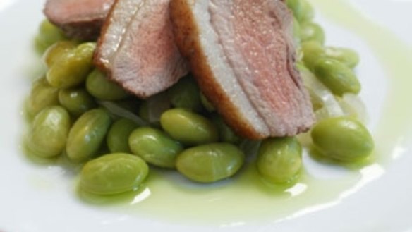 Five spice duck with edamame