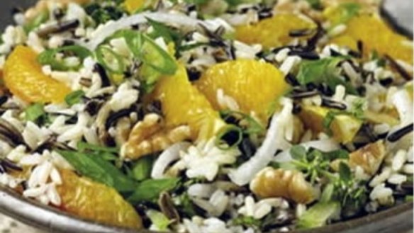 Wild rice and brown rice nut salad with citrus sauce