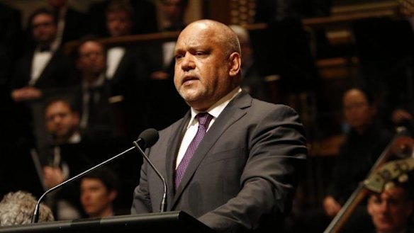 Noel Pearson delivers his tribute to Gough Whitlam at the memorial service at Sydney Town Hall.