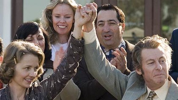 Rachel Blake and Richard Roxburgh as Hazel and Bob Hawke.