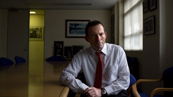 A new chapter ... Tony Abbott, in his electorate office in Manly, admits writing the book was therapeutic after the Coalition's defeat at the last election.