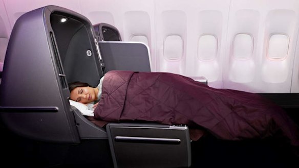 Qantas business class service.
