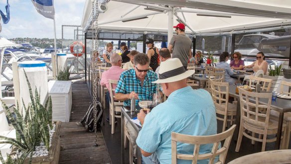 Relaxed, yachty feel: Chiosco's deck dining area.
