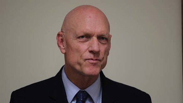 Minister for School Education Peter Garrett in Sydney on Wednesday... wearing a blue tie.