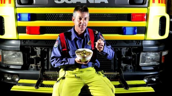 Dinner with the Fyshwick fire crew: Firefighter Brett Slater.