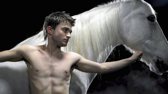 Entirely appropriate ... Daniel Radcliffe goes nude in Equus.