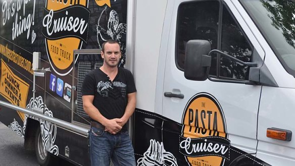 Brisbane's newest food van ... Neil Gladwin with The Pasta Cruiser.