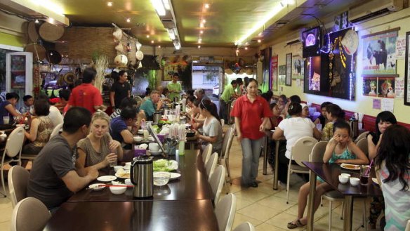 Hands-on fun ... Hai Au Lang Nuong in Canley Vale.