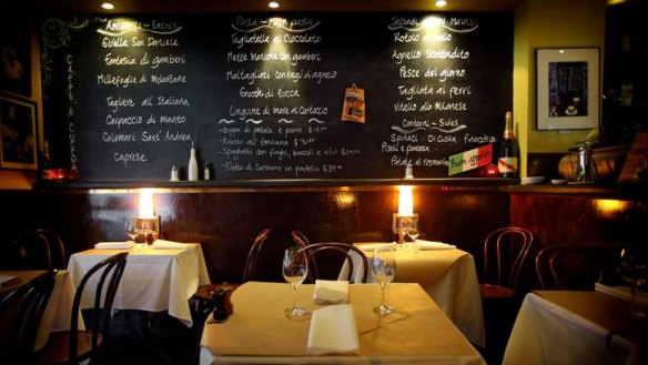 Romantic: Inside the cosy Caffe e Cucina.